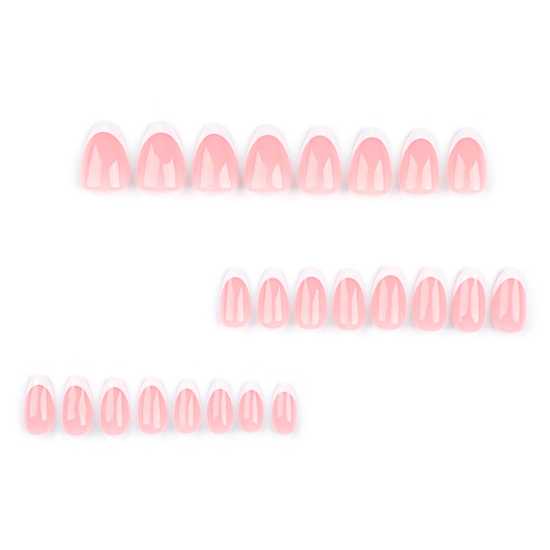 PINK TIP OVAL SHAPE PRESS ON NAILS